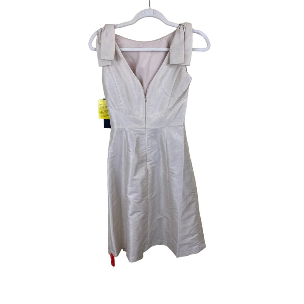 NWT Alfred Sung Dupioni Cocktail Bridesmaid Dress in Champagne D626 Sz 2 - Picture 4 of 6